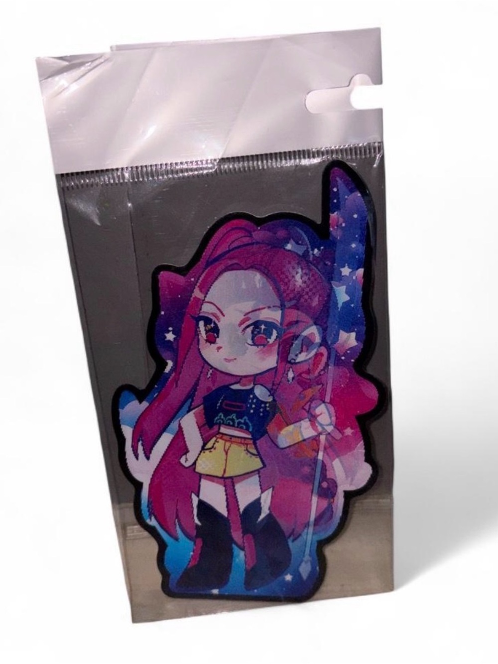 Pink Anime Character 3D Sticker Pack -1 count Party Supplies
